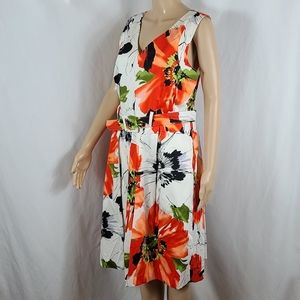 SOHO Apparel | Belted Floral Sundress V-neck Flare